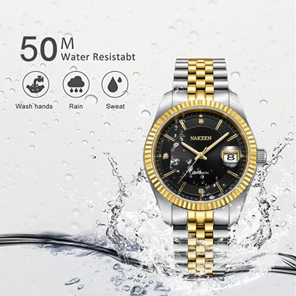 NAKZEN Watch Luxury Men Automatic Mechanical Tourbillon Clock Fashion Sapphire Glass Stainless Steel Waterproof Watches NH35 Mov-5