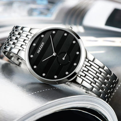 NAKZEN Diamond Men Watch Luxury Brand Sapphire Watches Mens Stainless Steel Black Gold Wristwatch Male Clock Relogio Masculino-5