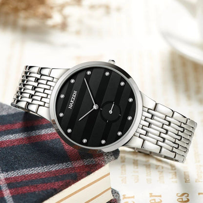 NAKZEN Diamond Men Watch Luxury Brand Sapphire Watches Mens Stainless Steel Black Gold Wristwatch Male Clock Relogio Masculino-4