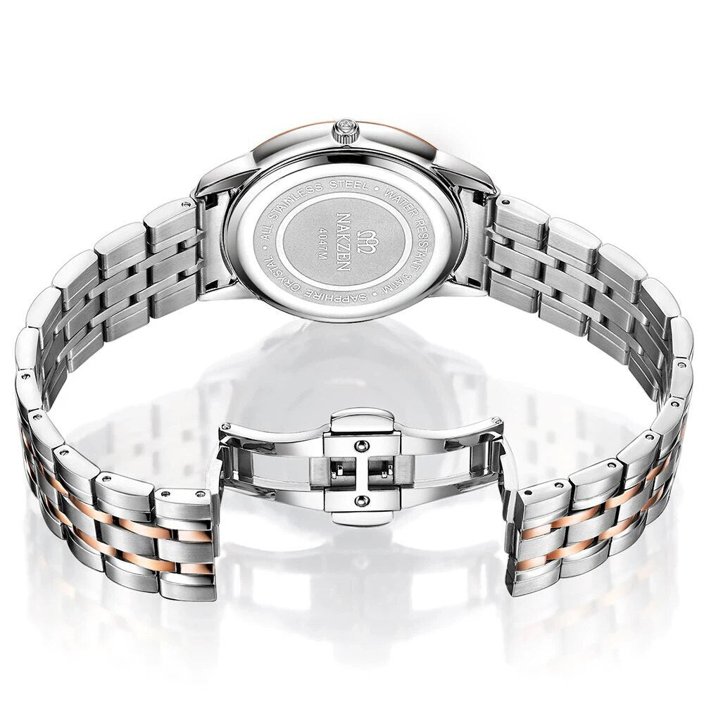 NAKZEN Men Watches Top Brand Luxury Clock Male Stainless Steel Casual Quartz Watch Mens Sports Wristwatch relogio masculino-4