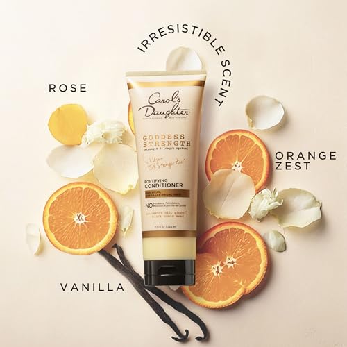 Carol's Daughter Goddess Strength Fortifying Conditioner For Wavy, Coily and Curly Hair, Sulfate Free Conditioner with Castor Oil for Weak Hair, 11 Fl Oz