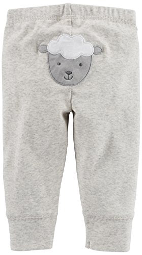 Simple Joys by Carter's Baby 6-Piece Bodysuits (Short and Long Sleeve) and Pants Set, Grey/Mint Green/Elephant/Lamb, 0-3 Months