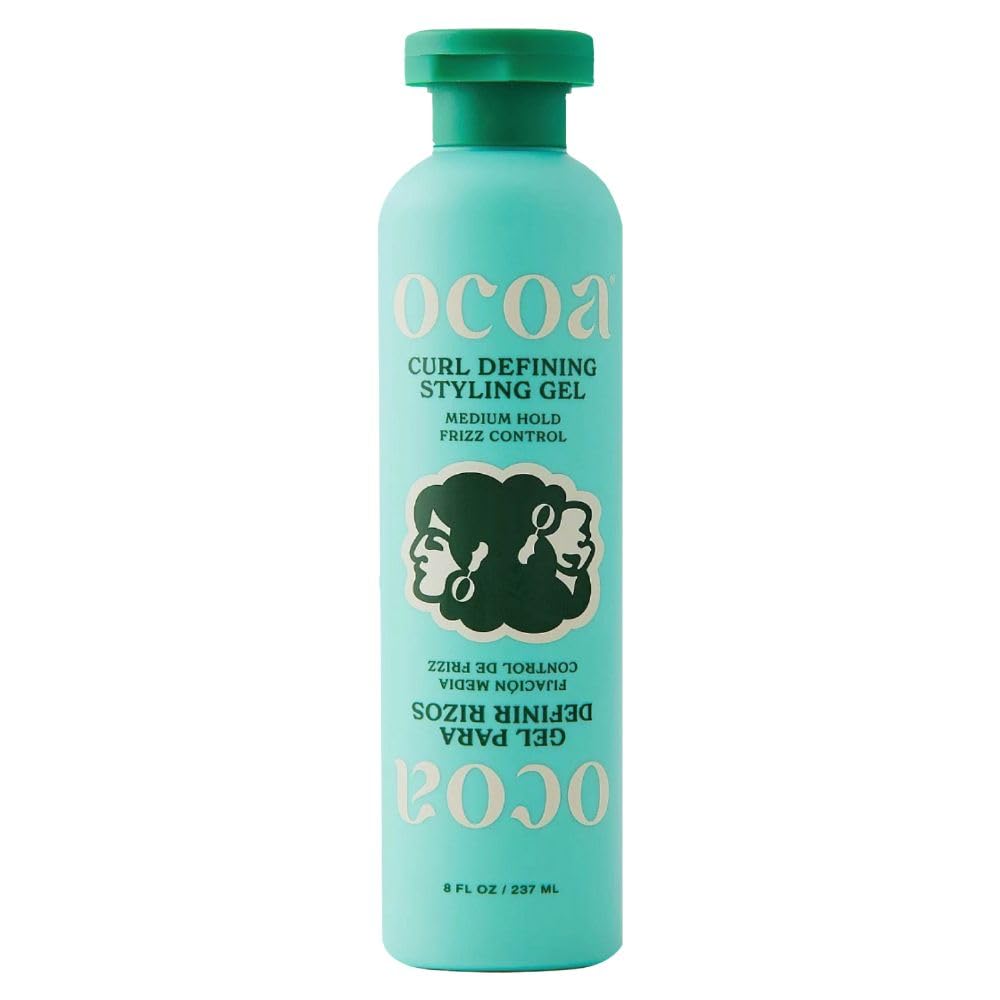 OCOA Beauty Curl Defining Styling Gel with Flaxseed, Mango Butter & Hibiscus - Hydrates, Defines, and Controls Frizz for Soft, Touchable Curls, 8 oz