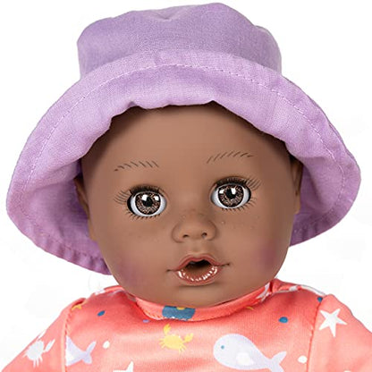 ADORA Beach Baby African American Doll with Sun-Activated Freckles, Clothes & Accessories Set, Adorable Baby Doll Made in Exclusive QuickDri Vinyl Birthday Gift for Ages 1+ - Baby Piper