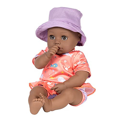 ADORA Beach Baby African American Doll with Sun-Activated Freckles, Clothes & Accessories Set, Adorable Baby Doll Made in Exclusive QuickDri Vinyl Birthday Gift for Ages 1+ - Baby Piper