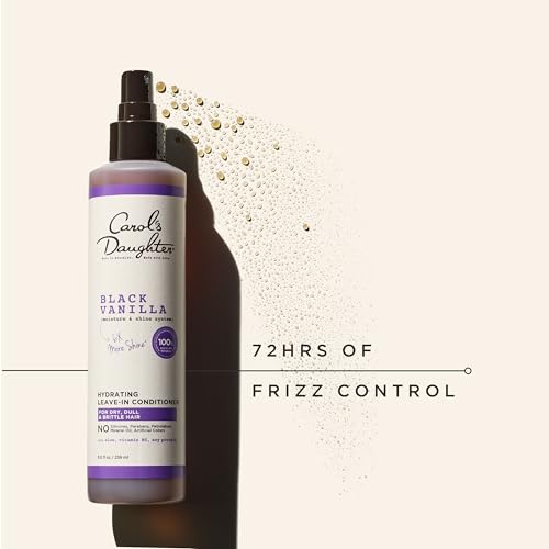 Carol's Daughter Black Vanilla Leave In Conditioner for Curly, Wavy or Natural Hair, Moisturizing Hair Care for Dry, Dull or Brittle Hair, 8 Fl Oz