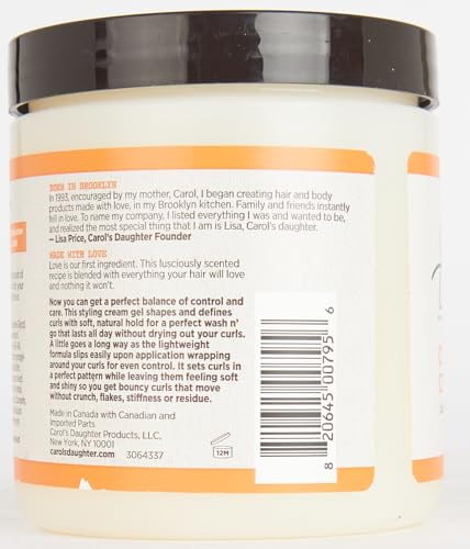 Carol’s Daughter Coco Creme Curl Shaping Cream Gel, with Coconut Oil, Coconut Milk, Hair Gel for Curly Hair , Silicone, Paraben and Mineral Oil Free, For Very Dry Split Ends, 16 Oz