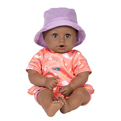 ADORA Beach Baby African American Doll with Sun-Activated Freckles, Clothes & Accessories Set, Adorable Baby Doll Made in Exclusive QuickDri Vinyl Birthday Gift for Ages 1+ - Baby Piper