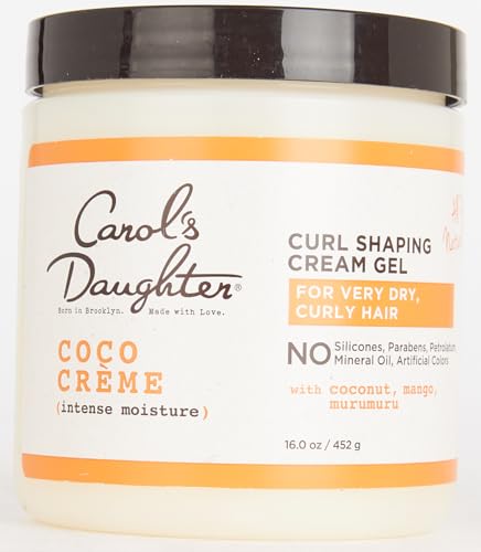 Carol’s Daughter Coco Creme Curl Shaping Cream Gel, with Coconut Oil, Coconut Milk, Hair Gel for Curly Hair , Silicone, Paraben and Mineral Oil Free, For Very Dry Split Ends, 16 Oz
