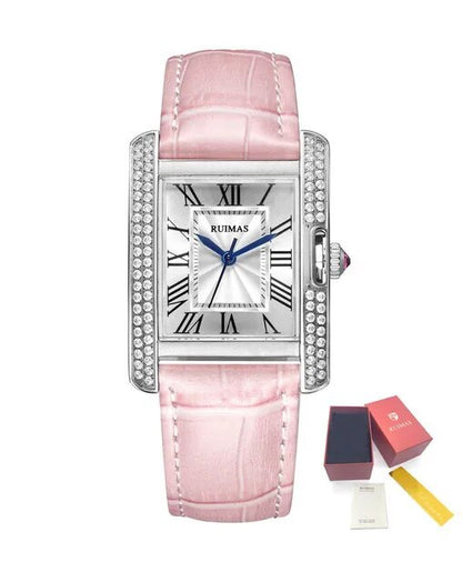 RUIMAS Fashion Automatic Mechanical Watch for Women Luxury Leather Ladies Wristwatch Waterproof Female Clock Reloj Mujer 6773-15