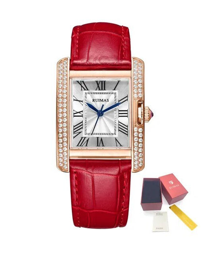 RUIMAS Fashion Automatic Mechanical Watch for Women Luxury Leather Ladies Wristwatch Waterproof Female Clock Reloj Mujer 6773-16