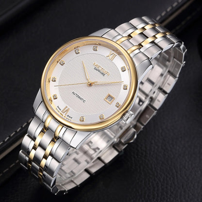 MEGIR Men Watches Stainless Steel Bracelet Sapphire Automatic Mechanical Watch Luxury Business Wristwatches Clock Reloj Hombre-4