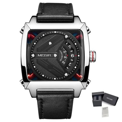 MEGIR Watches for Men Leather Strap Automatic Mechanical Watch Waterproof Business Casual Wristwatch Date Clock Montre Homme-13
