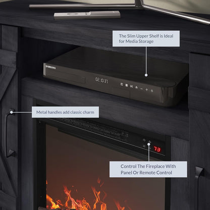 47" Rustic Grey Fireplace TV Stand for 50" TV-4