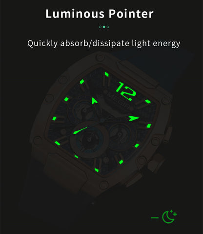 MEGIR Chronograph Luxury Sport Quartz Watch Men Waterproof Luminous Silicone Casual Big Dial Wristwatch Auto Date Reloj Hombre-11