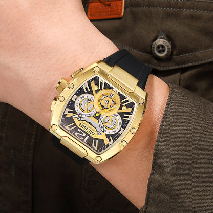 MEGIR Chronograph Luxury Sport Quartz Watch Men Waterproof Luminous Silicone Casual Big Dial Wristwatch Auto Date Reloj Hombre-3