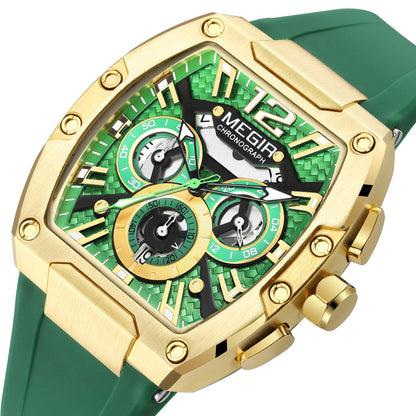MEGIR Chronograph Luxury Sport Quartz Watch Men Waterproof Luminous Silicone Casual Big Dial Wristwatch Auto Date Reloj Hombre-7