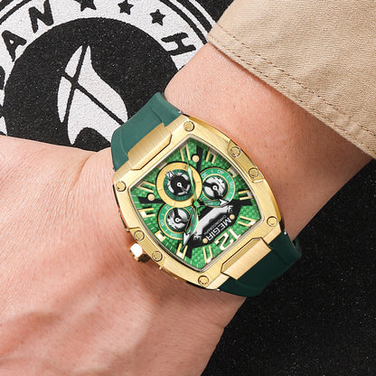 MEGIR Chronograph Luxury Sport Quartz Watch Men Waterproof Luminous Silicone Casual Big Dial Wristwatch Auto Date Reloj Hombre-1
