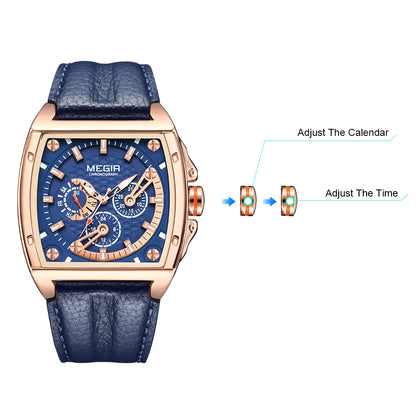 MEGIR Fashion Mens Watches Brand Luxury Waterproof Military WristWatch Leather Sport Quartz Date Weeds Clock Reloj Hombre-8