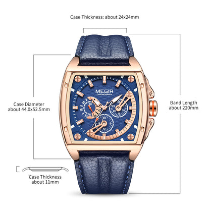 MEGIR Fashion Mens Watches Brand Luxury Waterproof Military WristWatch Leather Sport Quartz Date Weeds Clock Reloj Hombre-6