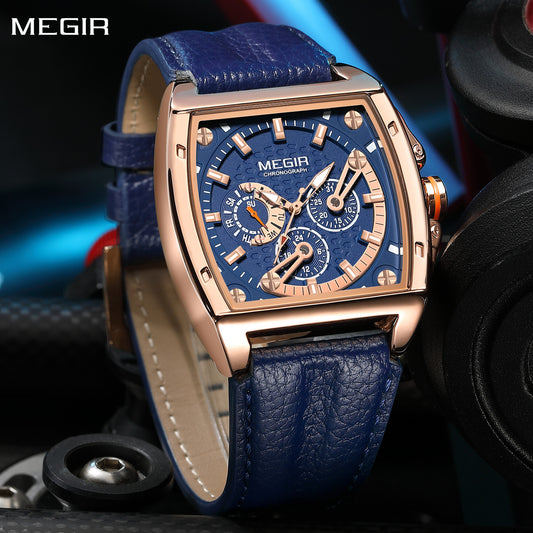 MEGIR Fashion Mens Watches Brand Luxury Waterproof Military WristWatch Leather Sport Quartz Date Weeds Clock Reloj Hombre-0