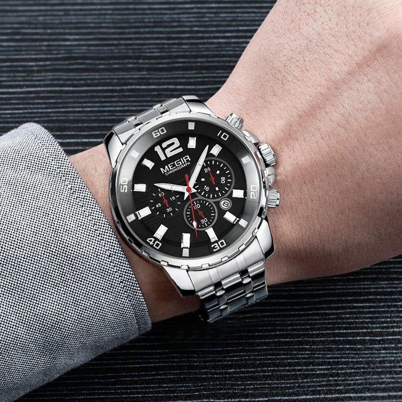 MEGIR Chronograph Quartz Men Watch Top Brand Luxury Military Wrist Watches Clock Men Relogio Masculino Business Wristwatch-1