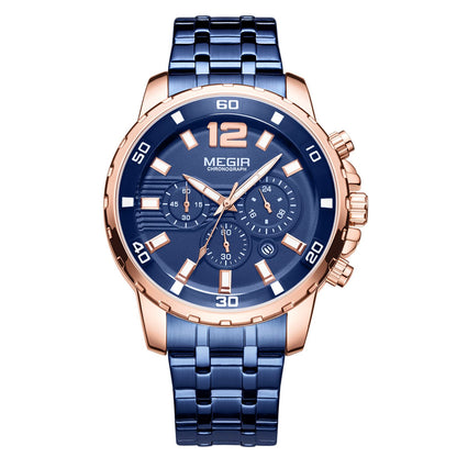 MEGIR Chronograph Quartz Men Watch Top Brand Luxury Military Wrist Watches Clock Men Relogio Masculino Business Wristwatch-7