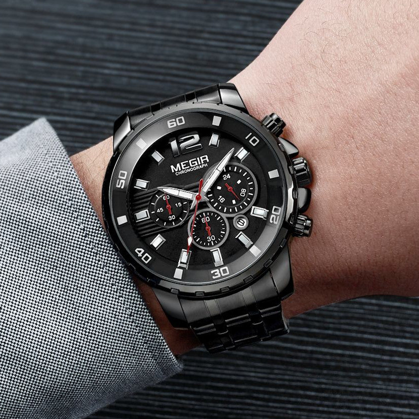 MEGIR Chronograph Quartz Men Watch Top Brand Luxury Military Wrist Watches Clock Men Relogio Masculino Business Wristwatch-2
