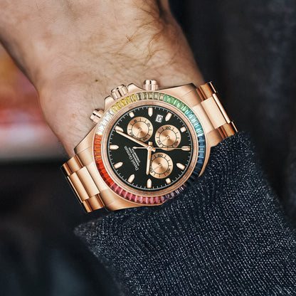 MEGIR Mens Watches Top Brand Luxury Business Wristwatches Stainless Steel Waterproof Date Quartz Chronograph Reloj Hombre 8410-3