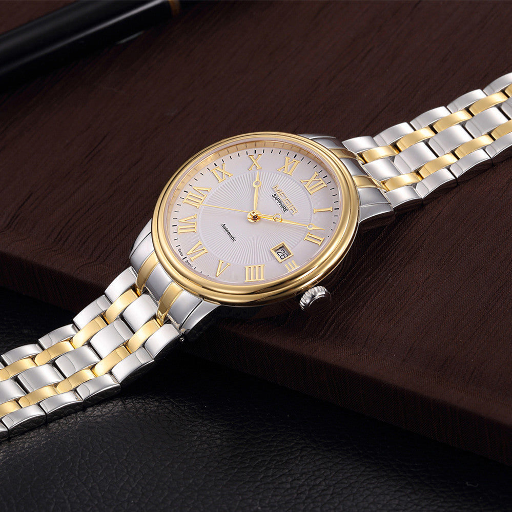 MEGIR Automatic Mechanical Watch Men Stainless Steel Watches Top Brand Luxury Business Wristwatch Male Clock Relogio Masculino-6