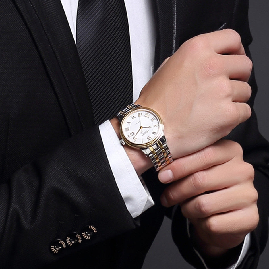 MEGIR Automatic Mechanical Watch Men Stainless Steel Watches Top Brand Luxury Business Wristwatch Male Clock Relogio Masculino-3