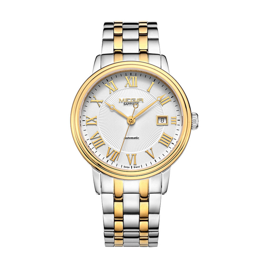 MEGIR Automatic Mechanical Watch Men Stainless Steel Watches Top Brand Luxury Business Wristwatch Male Clock Relogio Masculino-1