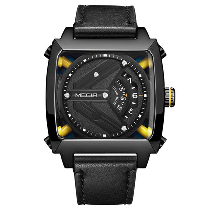 MEGIR Watches for Men Leather Strap Automatic Mechanical Watch Waterproof Business Casual Wristwatch Date Clock Montre Homme-10