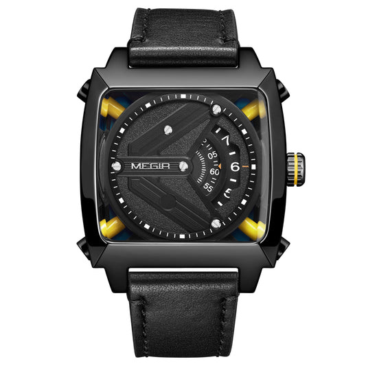 MEGIR Watches for Men Leather Strap Automatic Mechanical Watch Waterproof Business Casual Wristwatch Date Clock Montre Homme-10