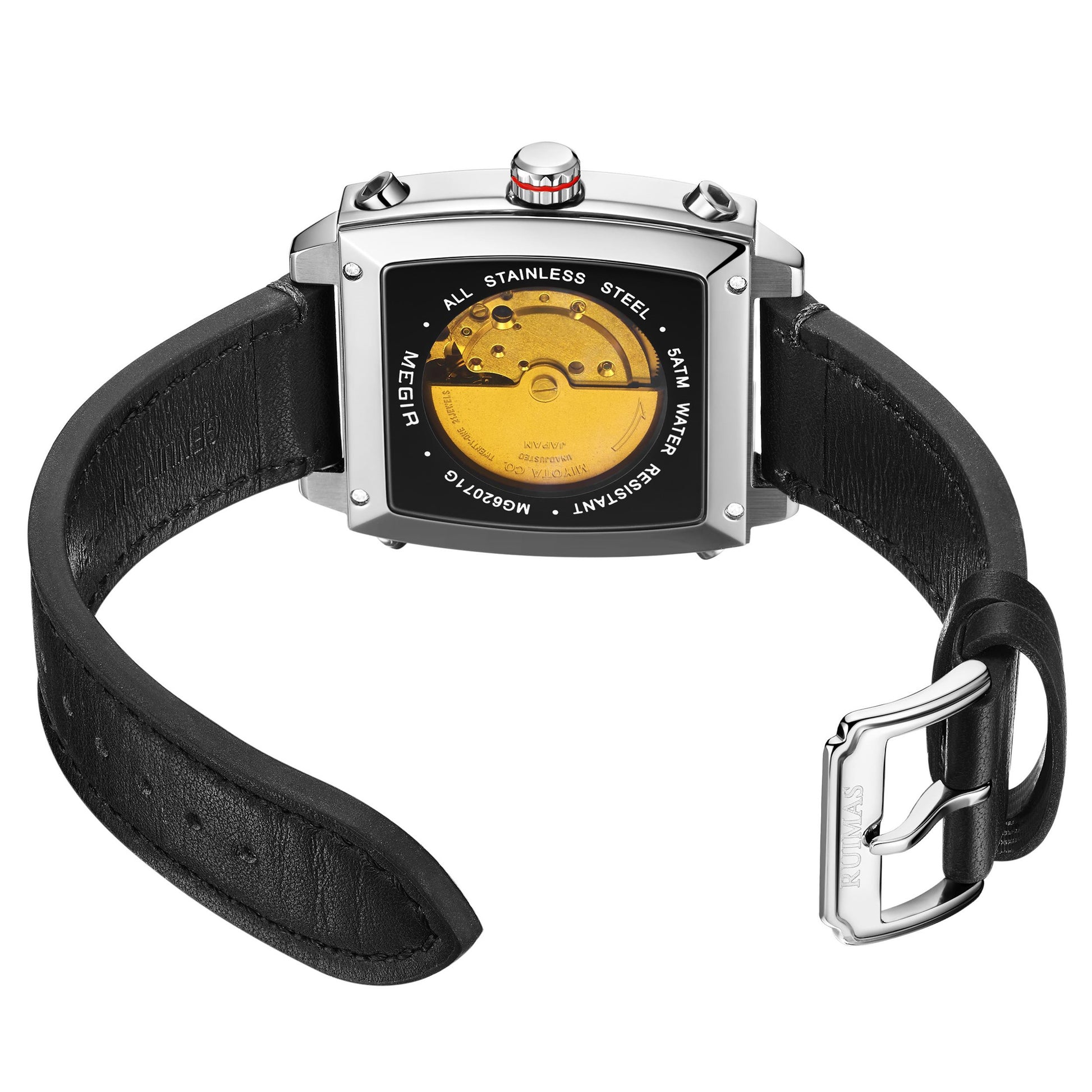 MEGIR Watches for Men Leather Strap Automatic Mechanical Watch Waterproof Business Casual Wristwatch Date Clock Montre Homme-11