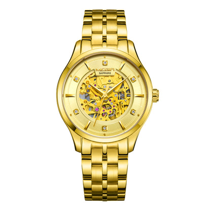 MEGIR Luxury Men Watches Waterproof Automatic Mechanical Watch Stainless Steel Sapphire Gold Business WristWatch Reloj Hombre-9