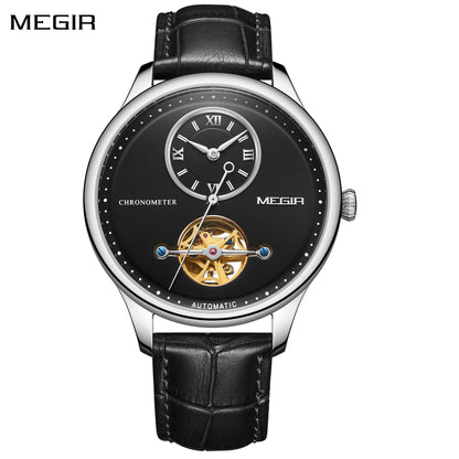 MEGIR Luxury Brand Men Mechanical Watches Multi-function Clock Wrist Watch Leather Automatic Movement Waterproof Wristwatch-0