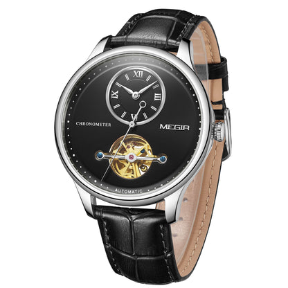 MEGIR Luxury Brand Men Mechanical Watches Multi-function Clock Wrist Watch Leather Automatic Movement Waterproof Wristwatch-11