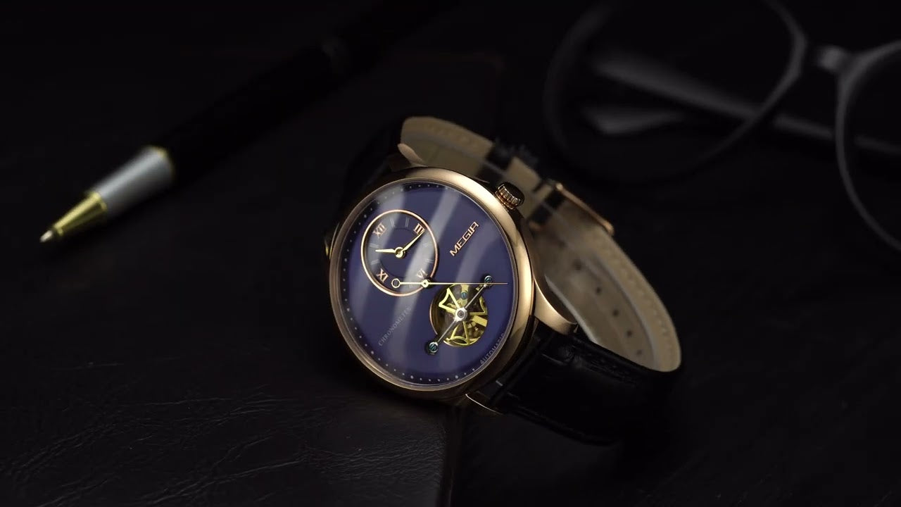 MEGIR Luxury Brand Men Mechanical Watches Multi-function Clock Wrist Watch Leather Automatic Movement Waterproof Wristwatch-13