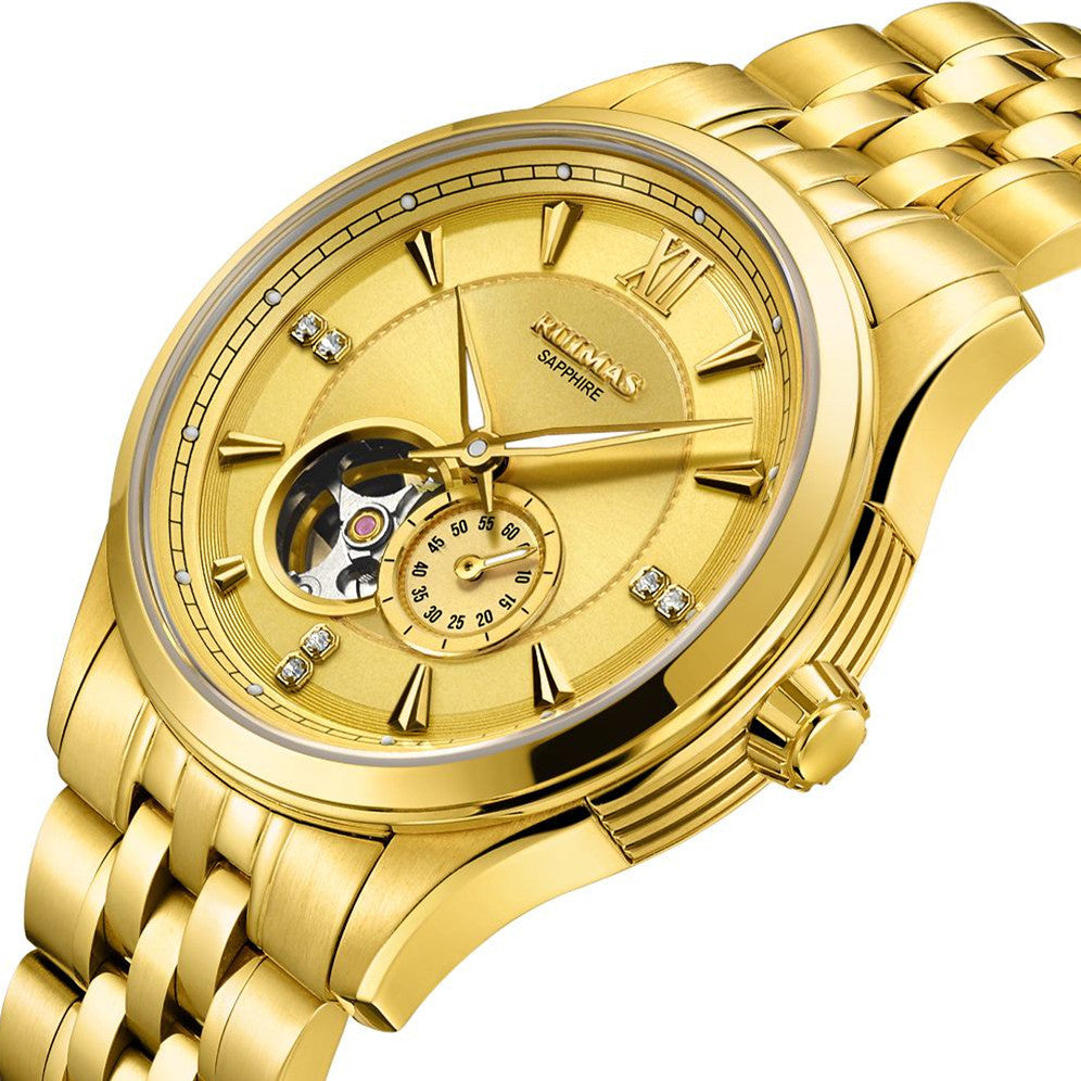 RUIMAS Luxury Men Mechanical Watches Sapphire Glass Stainless Steel Bracelet Business Casual WristWatch Clock Montre Homme-8