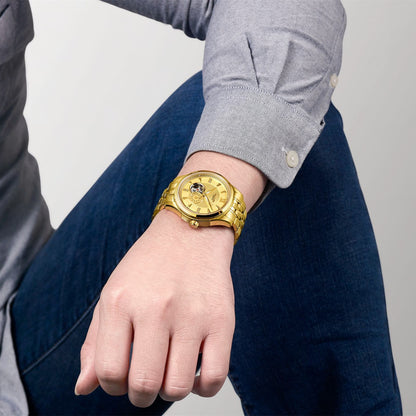 RUIMAS Luxury Men Mechanical Watches Sapphire Glass Stainless Steel Bracelet Business Casual WristWatch Clock Montre Homme-1