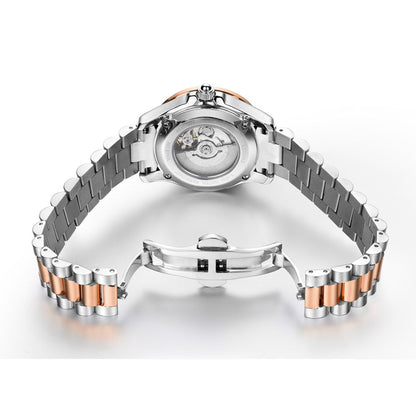 RUIMAS Sapphire Mechanical Women Watch Brand Luxury Steel Bracelet Ladies Fashion Watch Automatic Female Clock Reloj Mujer 6740-9