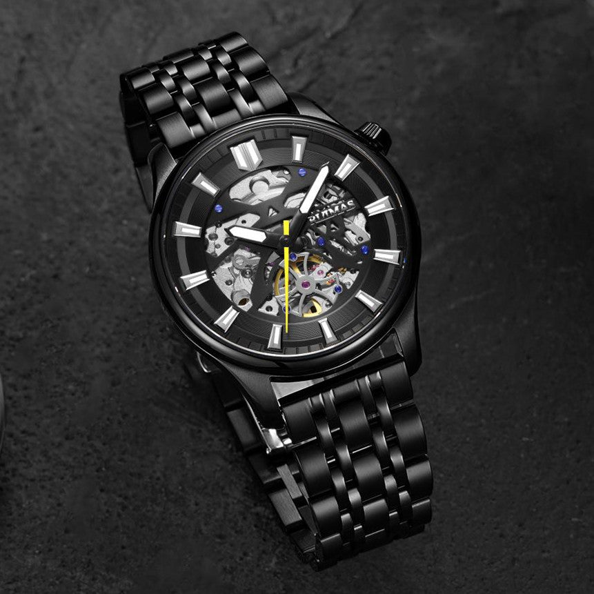 RUIMAS Men's Watch Stainless Steel Automatic Mechanical Wristwatches Luxury Business Man Watches 5ATM Luminous Male Clock 6770-6