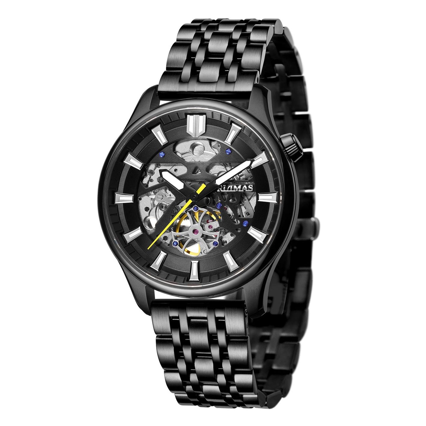 RUIMAS Men's Watch Stainless Steel Automatic Mechanical Wristwatches Luxury Business Man Watches 5ATM Luminous Male Clock 6770-8