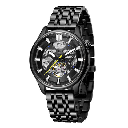 RUIMAS Men's Watch Stainless Steel Automatic Mechanical Wristwatches Luxury Business Man Watches 5ATM Luminous Male Clock 6770-8