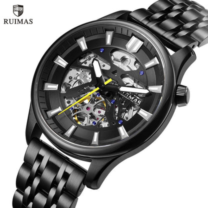 RUIMAS Men's Watch Stainless Steel Automatic Mechanical Wristwatches Luxury Business Man Watches 5ATM Luminous Male Clock 6770-0