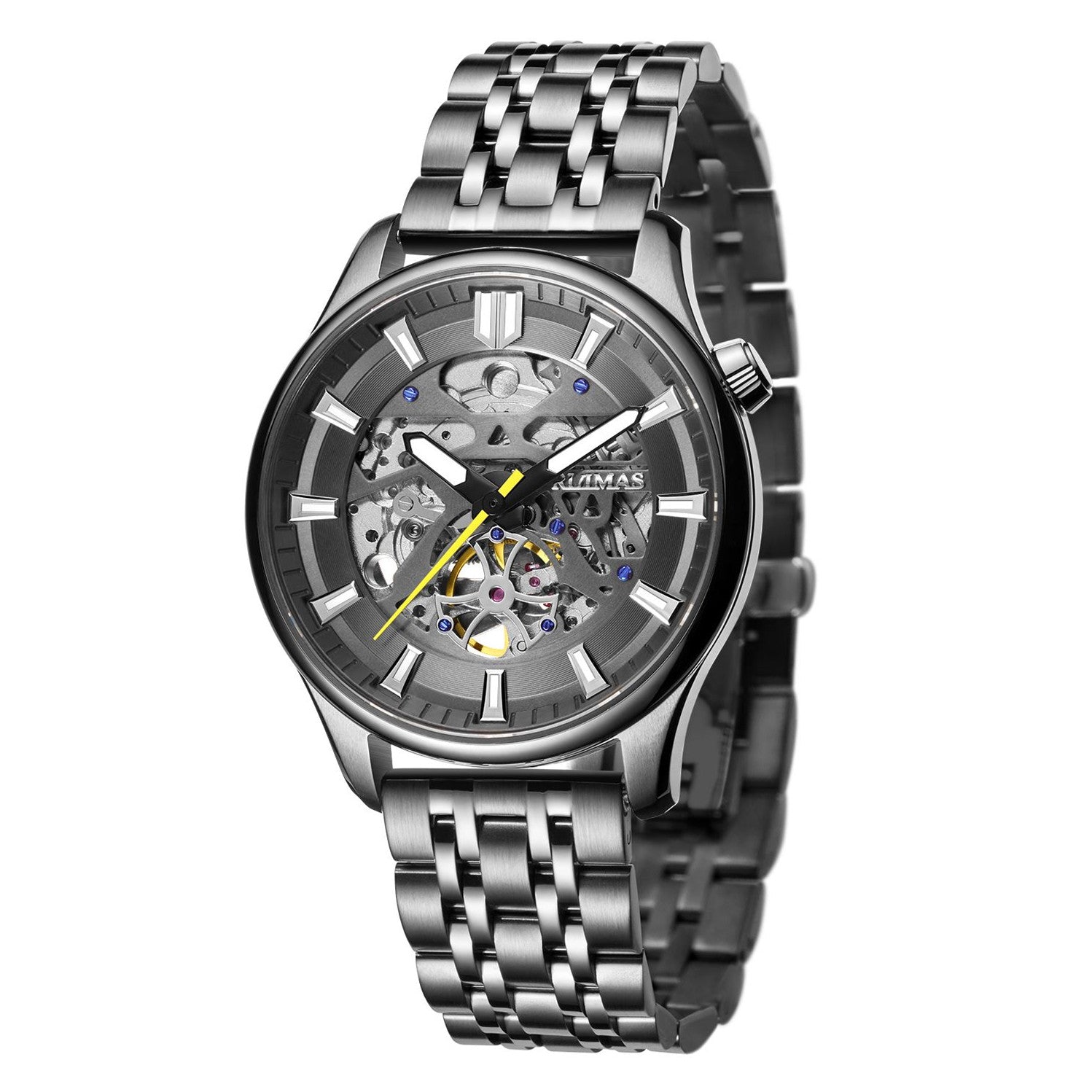 RUIMAS Men's Watch Stainless Steel Automatic Mechanical Wristwatches Luxury Business Man Watches 5ATM Luminous Male Clock 6770-9