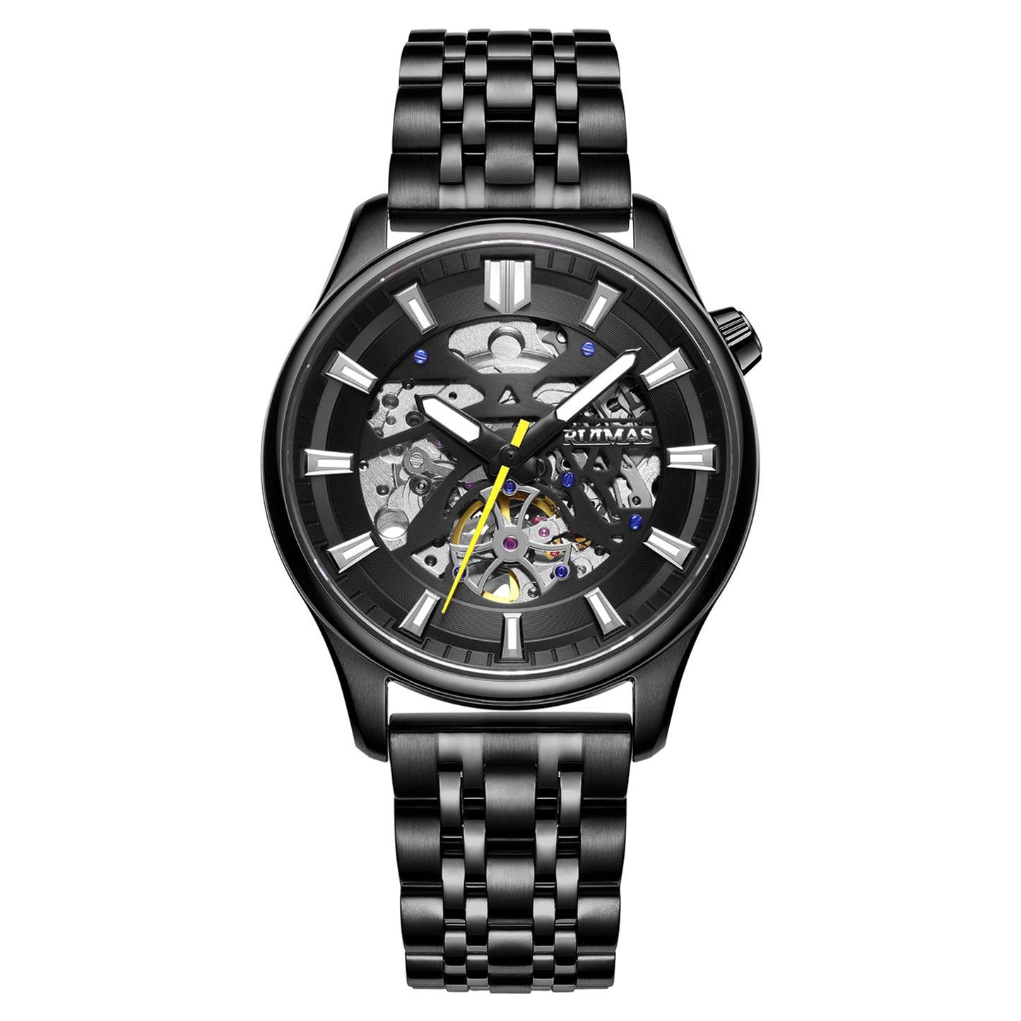 RUIMAS Men's Watch Stainless Steel Automatic Mechanical Wristwatches Luxury Business Man Watches 5ATM Luminous Male Clock 6770-7