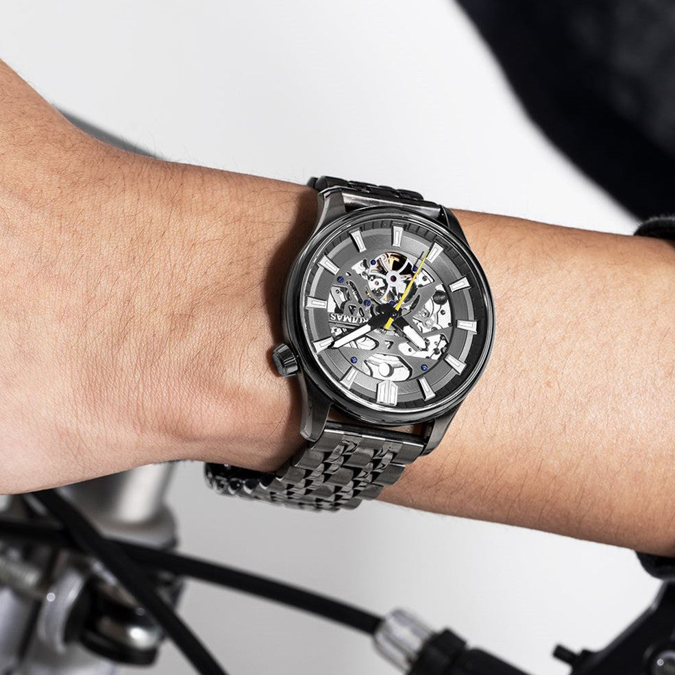 RUIMAS Men's Watch Stainless Steel Automatic Mechanical Wristwatches Luxury Business Man Watches 5ATM Luminous Male Clock 6770-3