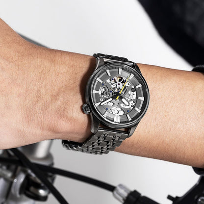 RUIMAS Men's Watch Stainless Steel Automatic Mechanical Wristwatches Luxury Business Man Watches 5ATM Luminous Male Clock 6770-3